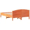 Design Massivholzbett mit Kopfteil Wachsbraun 140x190 cm Produktbild-Vorschau 6