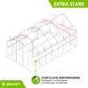 A diagram of a greenhouse frame with red lines highlighting additional reinforcements. Produktbild-Vorschau