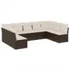 Design 9-tlg. Garten-Sofagarnitur mit Kissen Braun Poly Produktbild-Vorschau 2