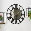 Runde Wanduhr aus Metall mit Spiegel, europäischer Stil, Produktbild-Vorschau 5