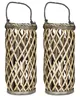 2er Set Laterne Windlicht H40cm Holz Weiden Kerzenhalter Produktbild-Vorschau 1