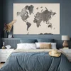 MuchoWow® Poster Weltkarte - Holz - Grau 180x120 cm - Produktbild-Vorschau 4