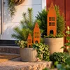 UNUS Deko Garten Gartendeko Gartenstecker Häuser aus Metall Produktbild-Vorschau 2