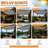 Tenda da sole a onde, grigio chiaro, 2x3 m, retrattile con Anteprima dell’immagine prodotto 3