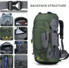 60L Wasserdichter leichter Wanderrucksack mit Regenschutz, Produktbild-Vorschau 4