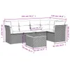 The Living Store 6-tlg. Garten-Sofagarnitur mit Kissen Grau Produktbild-Vorschau 4