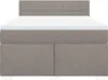 vidaXL Boxspringbett mit Matratze Taupe 160x200 cm Stoff Produktbild-Vorschau 6