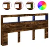 The Living Store LED-Kopfteil mit Ablagen Räuchereiche Produktbild-Vorschau 3