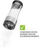 A salt or spice grinder with salt being dispensed, next to a green checkmark and descriptive text. Podgląd zdjęcia produktu