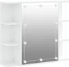 A white cabinet with a mirror and shelves. Produktbild-Vorschau