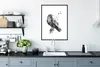 MuchoWow® Gerahmtes Poster Krähe - Vögel - Schwarz und weiß Produktbild-Vorschau 4