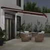 vidaXL Markise Manuell mit LED Weinrot 450x350 cm Produktbild-Vorschau 3