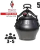 A black pressure cooker with branding and text overlays. Anteprima dell’immagine prodotto