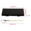 A black case and a craft knife are shown with dimensions indicated by measurement lines and text. Produktbild-Vorschau