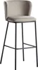 BELIANI Barstuhl 2er Set Taupe Stoffbezug und Metall mit Produktbild-Vorschau 4