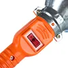 A close-up view of the handle and switch of an orange work light. Náhľad obrázku produktu
