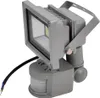 A gray LED floodlight with a motion sensor, shown against a white background. Produktbild-Vorschau