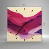 Wanduhr - Quadrat - Glasuhr - Abstraktion Berge Rosa - Produktbild-Vorschau 3