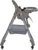 A side view of a gray baby high chair with rose gold accents. Náhled obrázku produktu