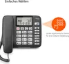 A Gigaset DL580 black corded phone is shown with marketing text and graphics highlighting its features. Náhled obrázku produktu