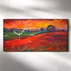 Wanduhr Bürouhr Leinwand Bild 60x30 Gemälde Wiese Blumen Produktbild-Vorschau 2