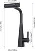 A black kitchen faucet with dimensions indicated by measurement lines and text. Náhled obrázku produktu