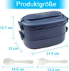 Lunchbox – 1550 ml Lunchbox 2 Etagen 3 Fächer – Lunchbox Produktbild-Vorschau 2