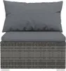 vidaXL 7-tlg. Garten-Lounge-Set mit Kissen Poly Rattan Grau Produktbild-Vorschau 15