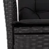 3-tlg. Garten-Essgruppe mit Kissen Schwarz Poly Rattan Produktbild-Vorschau 6