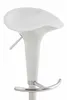 A white bar stool with a silver base and footrest, shown against a white background. Podgląd zdjęcia produktu
