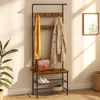A hallway or entryway with a coat rack and bench. Podgląd zdjęcia produktu