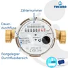 tecuro Wasserzähler mit Baulänge 110 mm, Q³ 2,5 m³/h, DN15, Produktbild-Vorschau 6