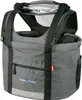 A gray dog carrier bag with black straps and zippers, shown from the front. Produktbild-Vorschau