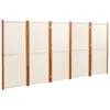 vidaXL 5-dielna priečka do izby krémovo biela 350x180 cm Náhľad obrázku produktu 1
