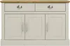 Armadio Galano a 3 ante 2 cassetti 113x39,5x74 cm Grigio Anteprima dell’immagine prodotto 2