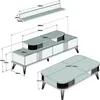 Technical drawing with dimensions of a furniture set including a shelf, a TV stand, and a coffee table. Náhľad obrázku produktu