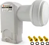 A satellite LNB device and its connectors are shown against a white background. Náhľad obrázku produktu