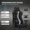 A diagram illustrating the ergonomic features of a gaming chair, highlighting spinal support. Produktbild-Vorschau