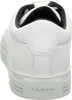 The back view of a white leather sneaker. Voir les images du produit