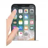 A hand is shown interacting with a smartphone screen displaying various app icons. Produktbild-Vorschau