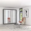 Schwebetürenschrank Kleiderschrank Schrank 203 cm Produktbild-Vorschau 1