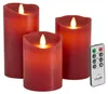 Candela Lights LED Kerzen 3er Set Stumpenkerze Rot Produktbild-Vorschau 1