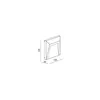A technical drawing of a wall light with dimensions. Produktbild-Vorschau