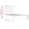 vidaXL Bettgestell mit Kopfteil Metall Weiß 107x203 cm -  Produktbild-Vorschau 10