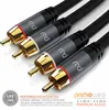 Close-up view of four RCA audio cables with gold-plated connectors. Anteprima dell’immagine prodotto