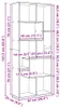 vidaXL Raumteiler-Bücherregal Grau Sonoma 67x25x161,5 cm Produktbild-Vorschau 8