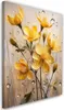 Leinwandbild Gelbe Blumen Regentropfen 40x60 Feeby Gelb Produktbild-Vorschau 1