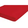 A red fitted sheet is shown from a diagonal angle against a white background. Produktbild-Vorschau