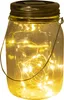 A close-up of a solar-powered mason jar lantern with fairy lights inside. Náhľad obrázku produktu