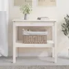 vidaXL Konzolový stolek bílý 80x40x75 cm Masivní borovicové Náhled obrázku produktu 2